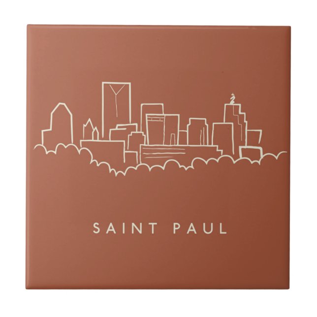 Saint Paul, Minnesota-Skyline Fliese (Vorderseite)