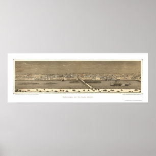 Saint Paul, MN Panorama Karte - 1873 Poster