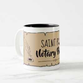 Saint Paul Notary Public Scroll Feather Quill Zweifarbige Tasse