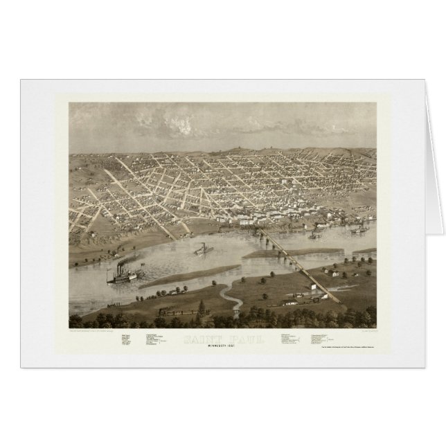 Saint Paul, panoramische Karte Mangans - 1867 (Vorderseite (Horizontal))