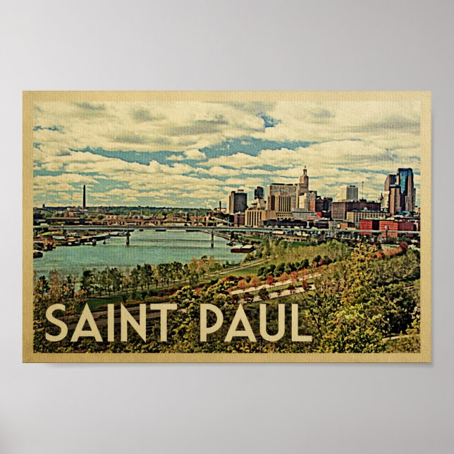 Saint Paul Poster Minnesota Skyline Print (Vorne)