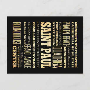 Saint Paul Stadt Minnesota State Typografie Kunst Postkarte