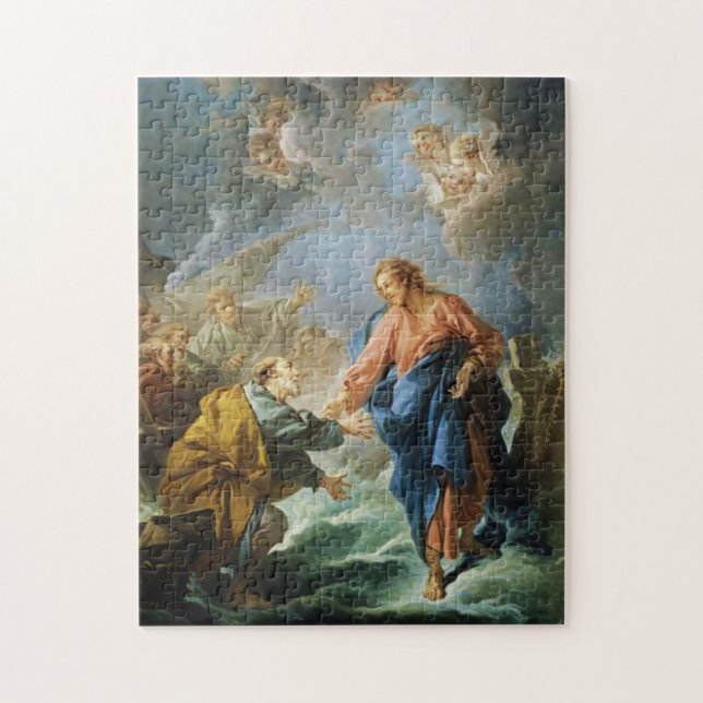 Saint Peter Walk am Wasser von Francois Boucher Puzzle (Vertikal)