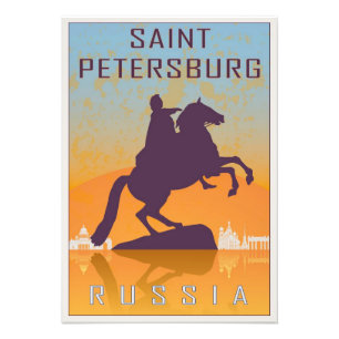 Saint Petersburg vintage Plakat Fotodruck