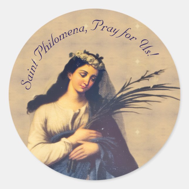 Saint Philomena  Runder Aufkleber (Vorderseite)