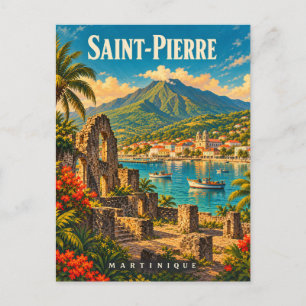 Saint-Pierre Martinique Vintage Retro-Reise Postkarte