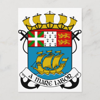 Saint Pierre und Miquelon (Frankreich) Wappen Postkarte