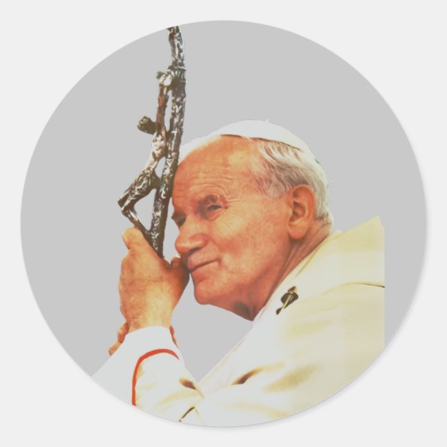 Saint Pope John Paul II Runder Aufkleber (Vorderseite)