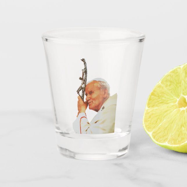 Saint Pope John Paul II Schnapsglas (Vorderseite)