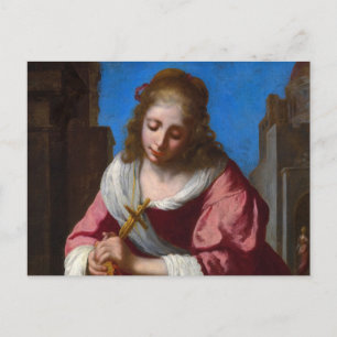 Saint Praxedis, 1655 von Johannes Vermeer Postkarte