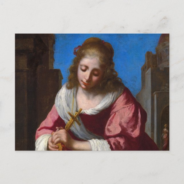 Saint Praxedis, 1655 von Johannes Vermeer Postkarte (Vorderseite)