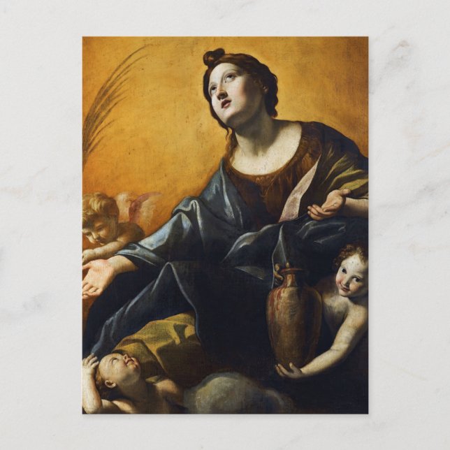 Saint Praxedis von Giovanni Lanfranco Postkarte (Vorderseite)