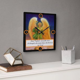 Saint Raphael Quadratische Wanduhr