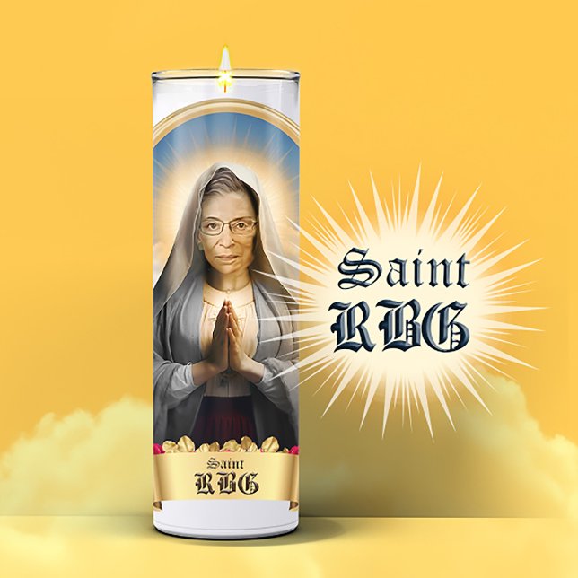 Saint RBG Gebet Candle Aufkleber (Saint RBG Ruth Bader Ginsburg Devotional Prayer Candle Sticker Label)