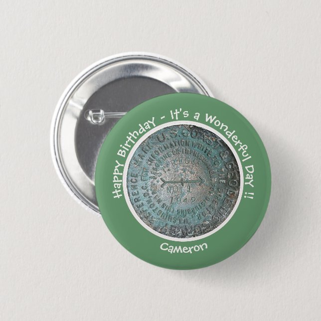 Saint Regis Mountain USGS Benchmark Party Items Button (Vorne & Hinten)