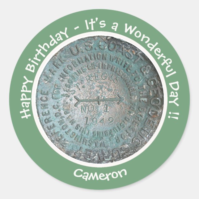 Saint Regis Mountain USGS Benchmark Party Items Runder Aufkleber (Vorderseite)