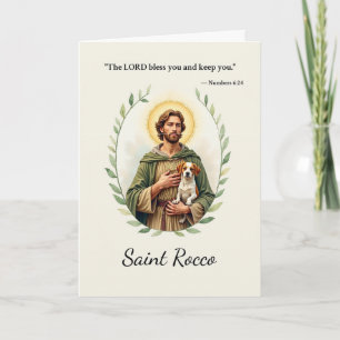 Saint Rocco Gods Frieden mit der Schrift Karte