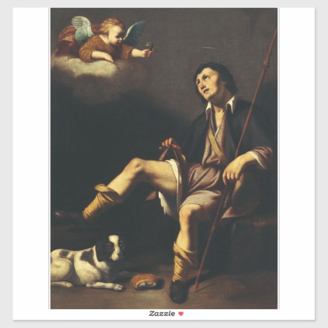 Saint Roch und Angel von Typ François Aufkleber (Blatt)