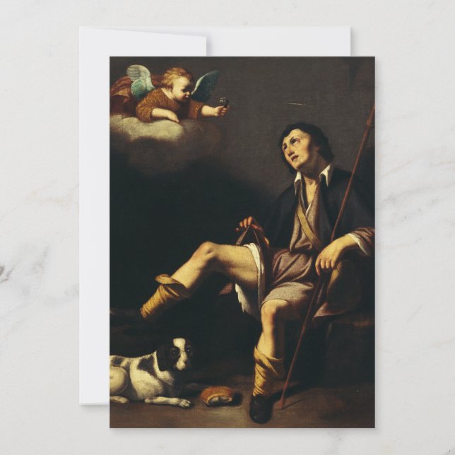 Saint Roch und Angel von Typ François Dankeskarte (Vorderseite)