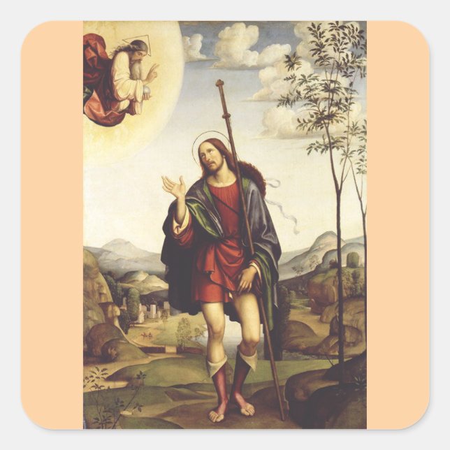 Saint Roch von Francesco Francia Quadratischer Aufkleber (Vorderseite)