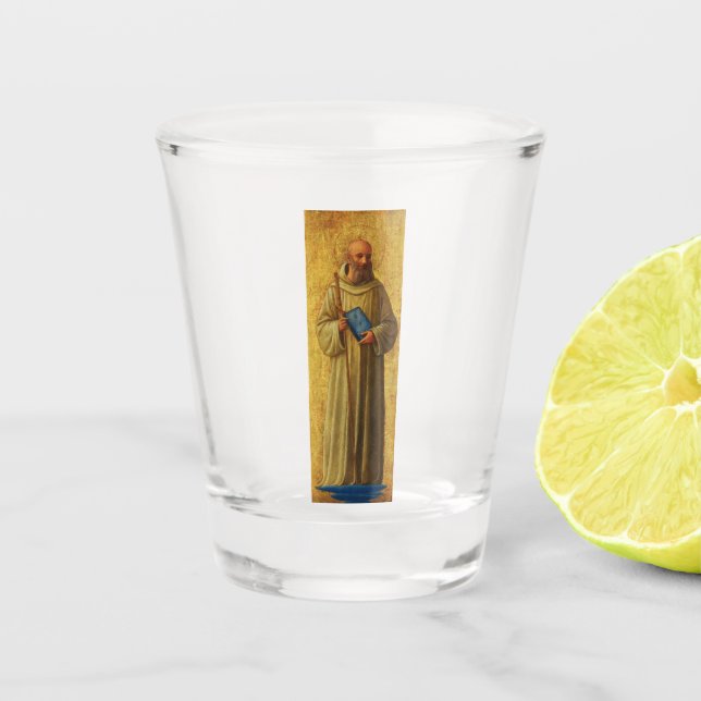 Saint Romuald, der Gründer der Camaldolese Schnapsglas (Vorderseite)