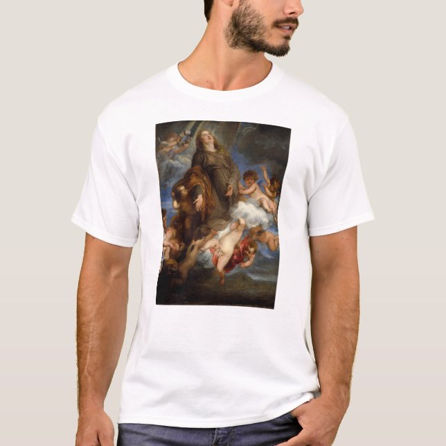 Saint Rosalie Interceding für die von der Pest hei T-Shirt (Vorderseite)