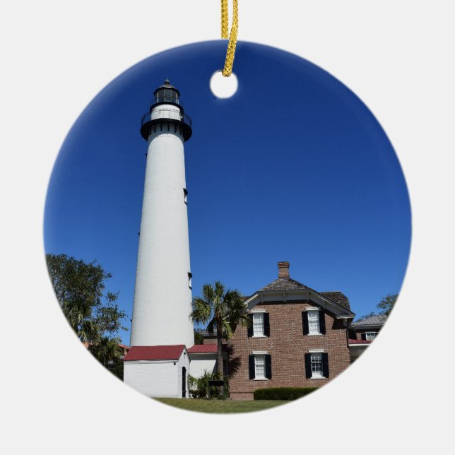Saint Simons Island Picture erstellt Keramik Ornament (Vorne)
