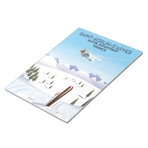 Saint-Sorlin d'Arves Frankreich Skiplakat Notizblock