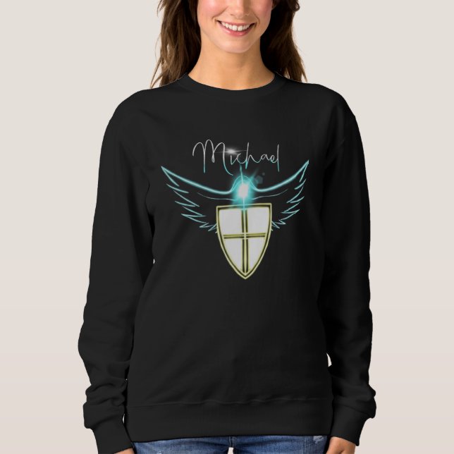 Saint St Michael Katholische Erzengel Angel Sweatshirt (Vorderseite)