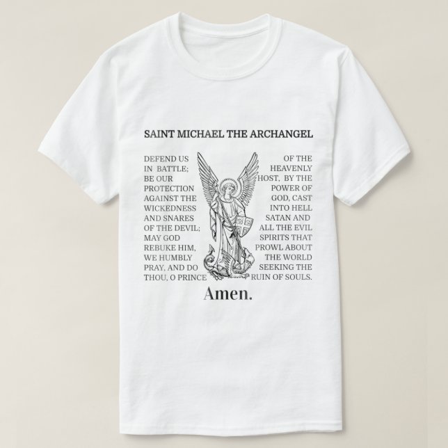 Saint St Michael Prayer T-Shirt (Design vorne)