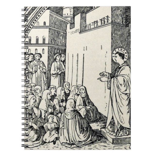 Saint Stephen Preaching von Fra Angelico Notizblock (Vorderseite)