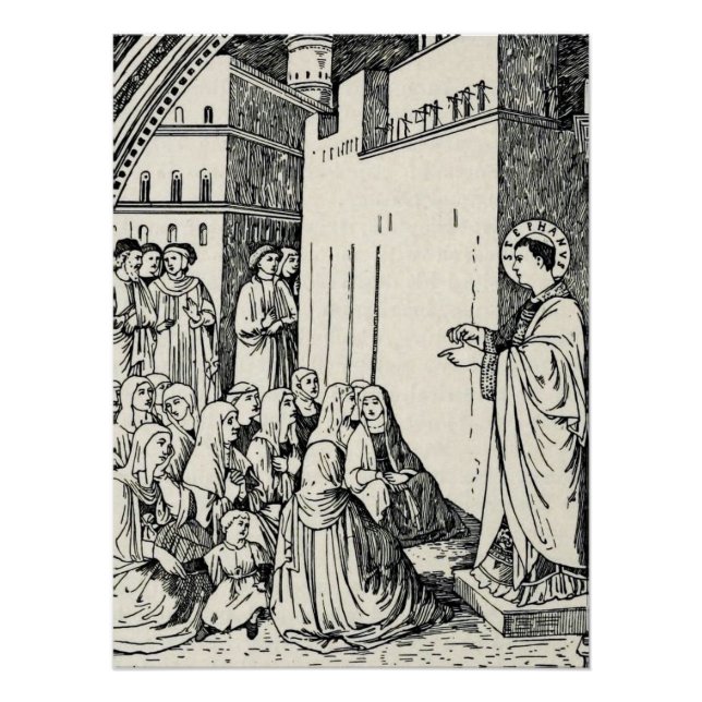 Saint Stephen Preaching von Fra Angelico Poster (Vorderseite)