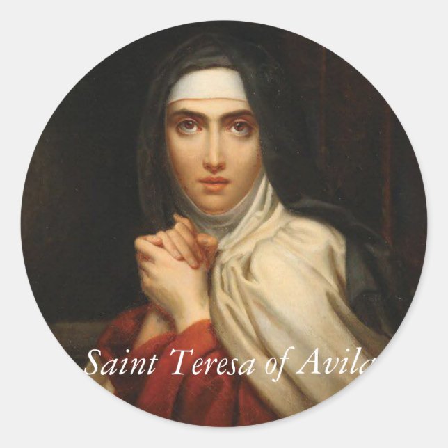 Saint Teresa von Avila Carmelite Nun Runder Aufkleber (Vorderseite)