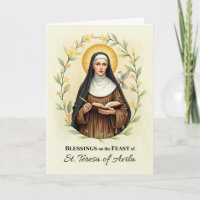 Saint Teresa von Avila Festtag Segnungen Floral W