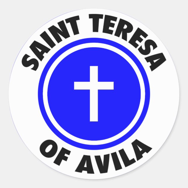 Saint Teresa von Avila Runder Aufkleber (Vorderseite)