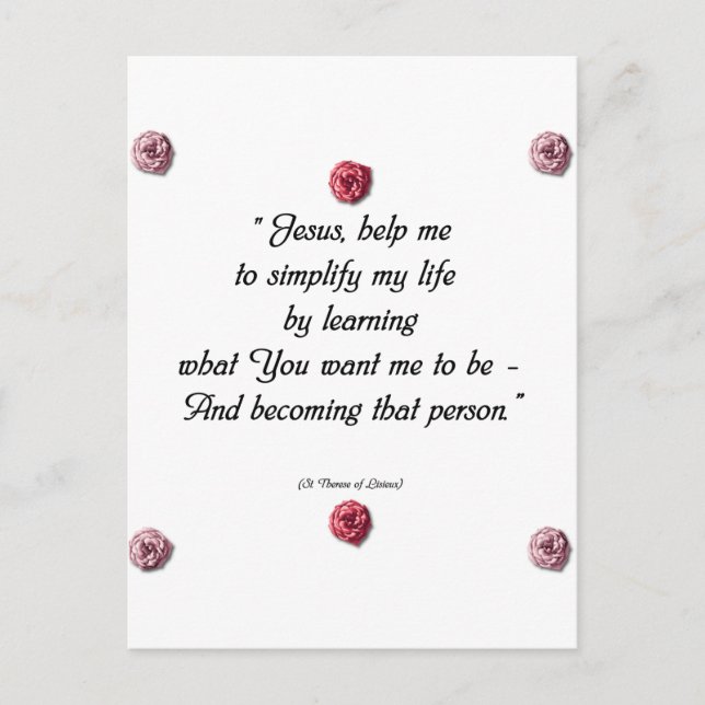 Saint Therese Zitat Postkarte (Vorderseite)