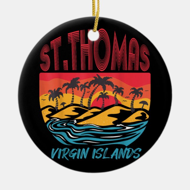 Saint Thomas Jungfrau Islands Surfing Beach Ocean  Keramik Ornament (Vorne)