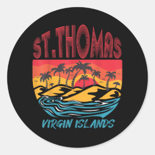 Saint Thomas Jungfrau Islands Surfing Beach Ocean  Runder Aufkleber