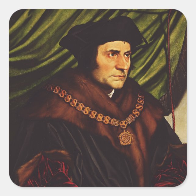 Saint Thomas More Quadratischer Aufkleber (Vorderseite)