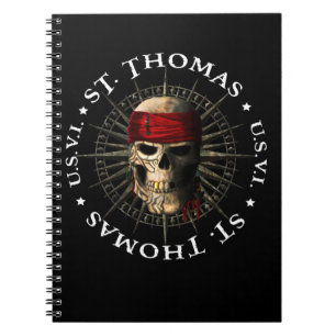 Saint Thomas USVI Pirate Skull Notizblock