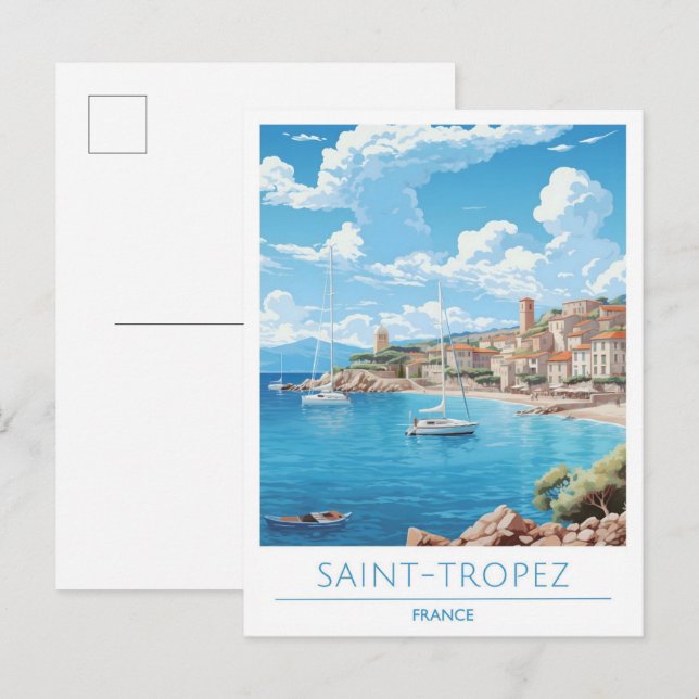 Saint Tropez France Travel Postkarte (Vorne/Hinten)