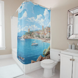 Saint Tropez Frankreich Art Vintage Duschvorhang