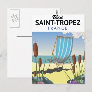 Saint-Tropez Frankreich Reiseplakat Postkarte