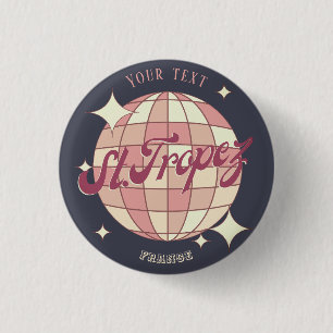 Saint Tropez Frankreich Retro-Vintage-Souvenir Button