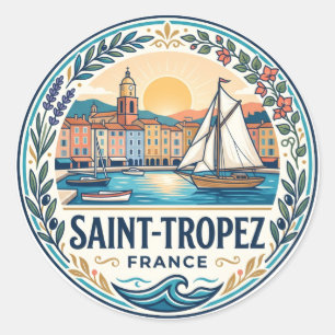 Saint-Tropez Frankreich Runder Aufkleber