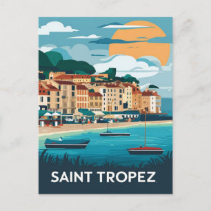 Saint Tropez Frankreich Strand Reise Postkarte