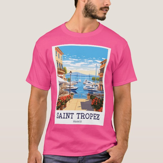 Saint Tropez - Frankreich Travel Print - Tp012 T-Shirt (Vorderseite)