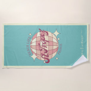 Saint Tropez Retro Vintag blaues Strandtuch