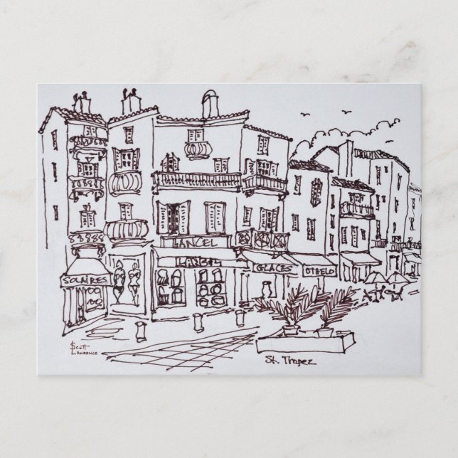 Saint-Tropez Shops | Französische Riviera, Frankre Postkarte (Vorderseite)