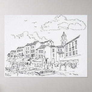 Saint-Tropez Waterfront   Französische Riviera, Fr Poster